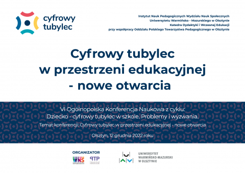 VI Ogólnopolska Konferencja Naukowa Z Cyklu: „Dziecko - Cyfrowy Tubylec ...