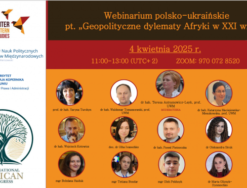 Webinarium pt. Geopolityczne dylematy Afryki w XXI wieku