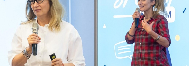 Prof. Przybyłowicz i dr Obara-Gołebiowska podczas wykładu z cyklu Naukowe środy na UWM